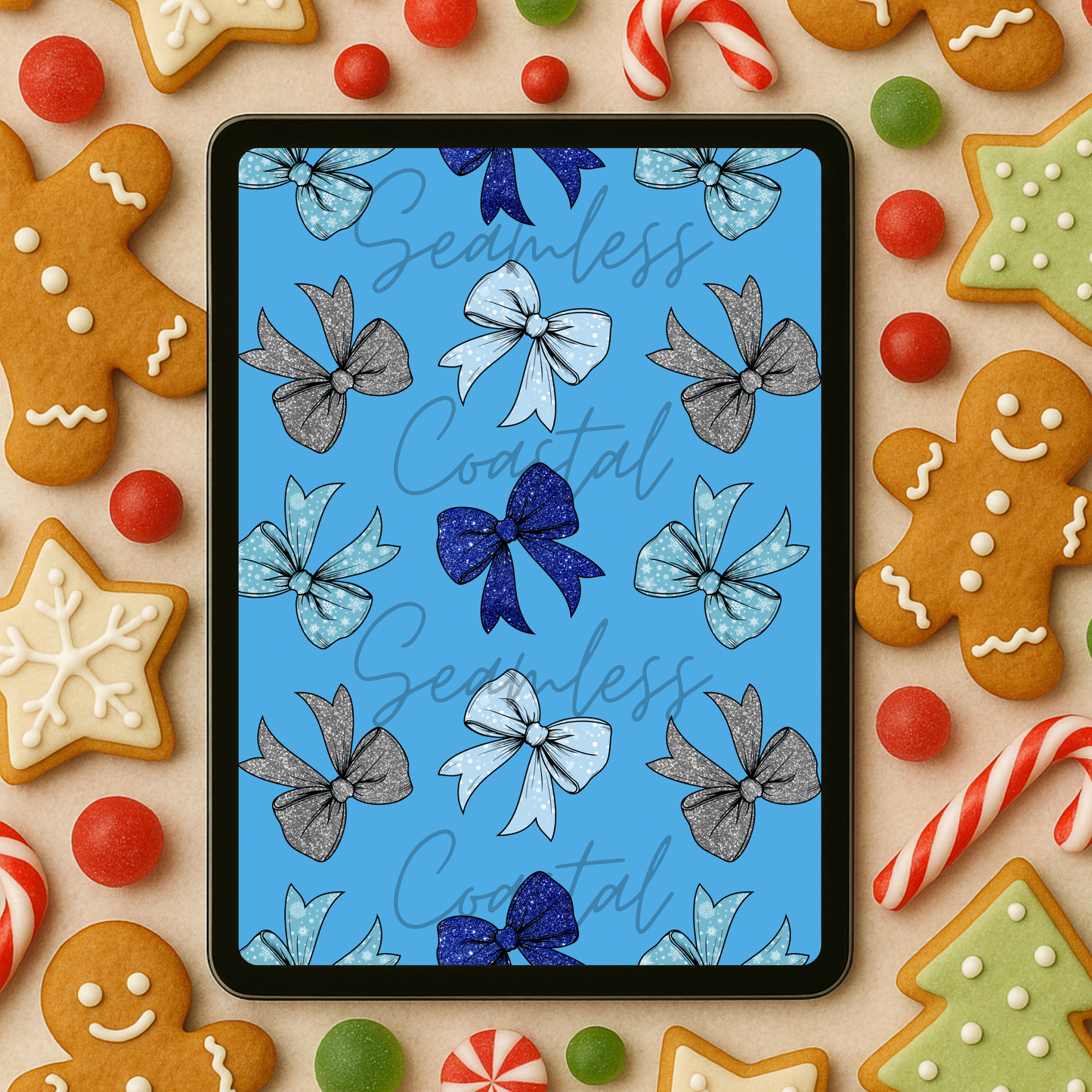 Blue Christmas Bows