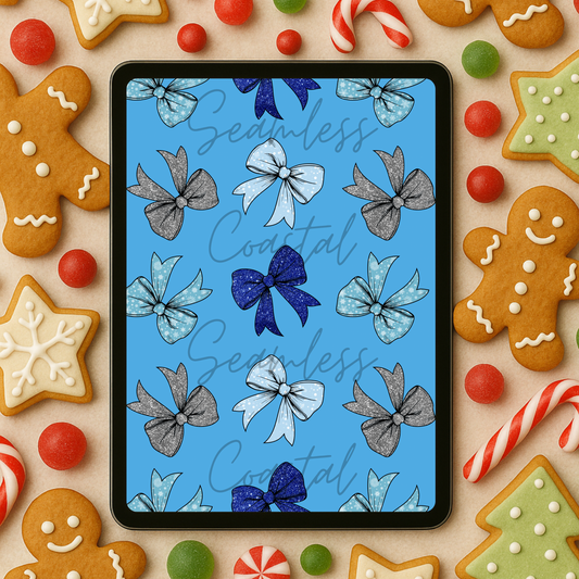 Blue Christmas Bows
